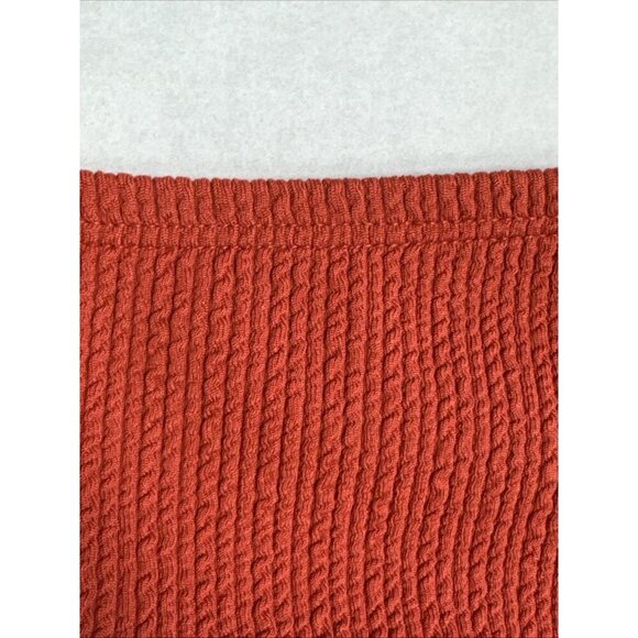 Women's S Two-Piece High Waist Bikini Swimsuit Textured Pumpkin Rust NWT - Picture 5 of 16